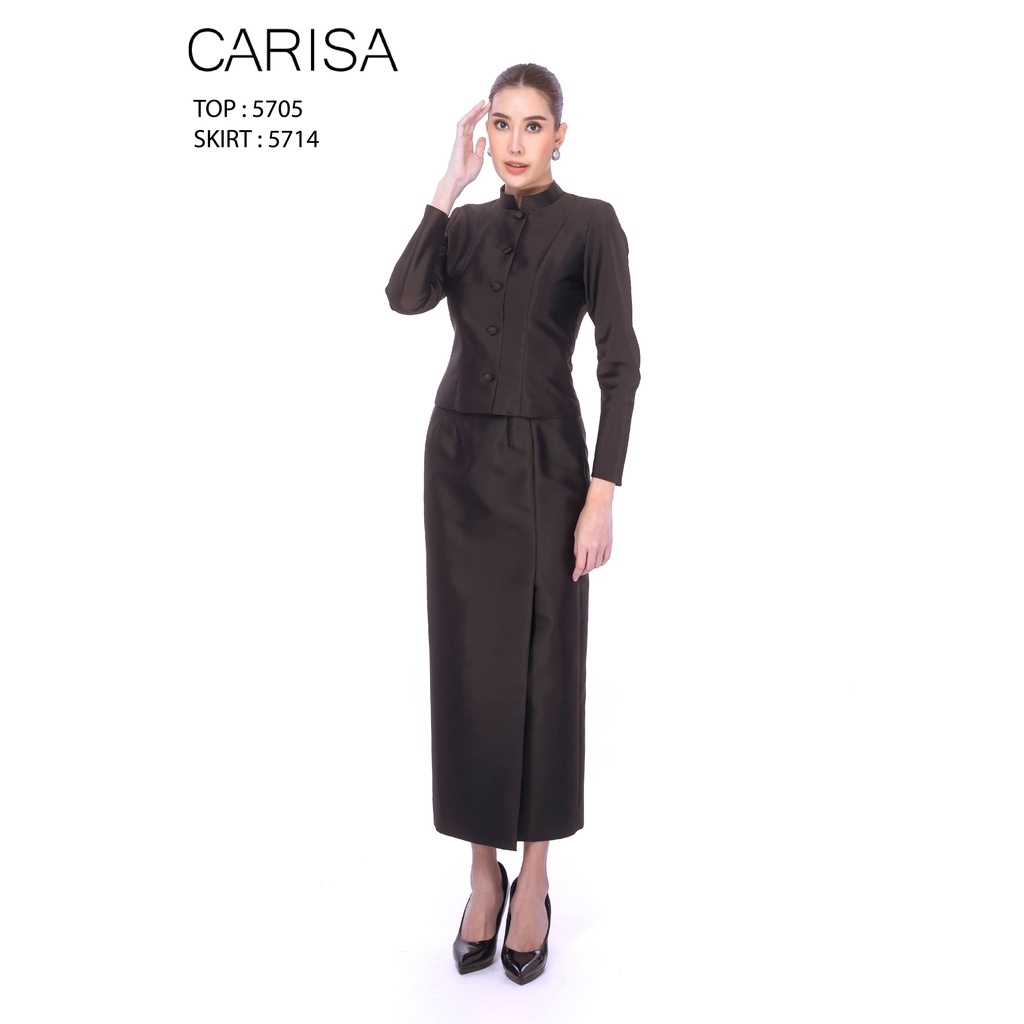 Carisa ผ้าถุง จิตรลดาสีดำ ตัดสำเร็จ ผ้าไหมแพรทิพย์ [5714] ราคา ถูกที่สุด ดีลบีเคเค แกลเลอรีภาพที่ 2