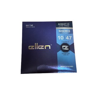 สายกีตาร์โปร่ง ไฟฟ้า Ellen รุ่น Nanoweb coating เคลือบกันสนิม เบอร์ 10-47 เบอร์ 09-42