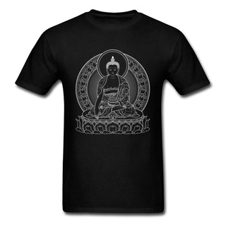 เสื้อยืดคอกลม พิมพ์ลาย BUDDHA OUTLINES สีดํา สีขาว เหมาะกับของขวัญวันพ่อ สําหรับผู้ชายS-5XL