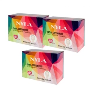 NYLA Facial Cotton Puff สำลีฝ้ายบริสุทธิ์ 100% 3 กล่อง