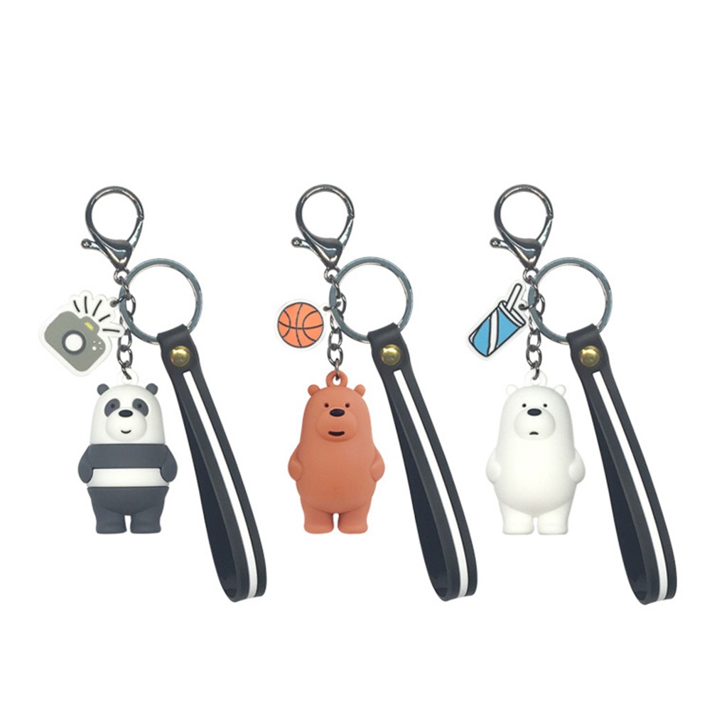 We Bare Bears Cubile Key Chain Pendant Cute Three Bear Matching Bag DIY Pendant