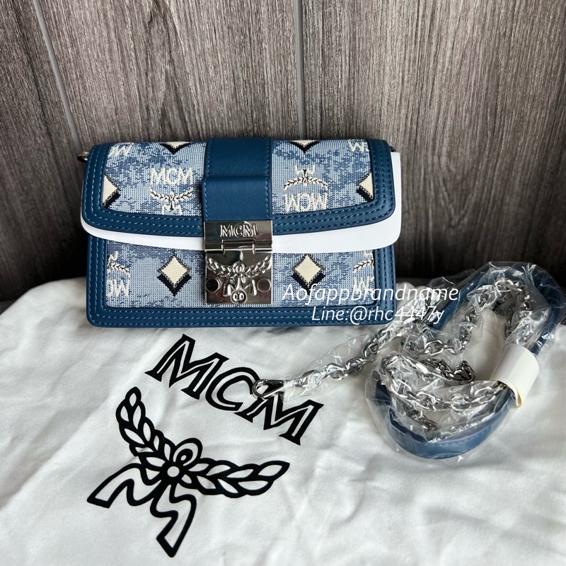 ของแท้💯 MCM Gretl Mini Jacquard Crossbody Bag