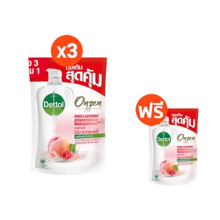 [ซื้อ 3 แถม 1] Dettol Onzen Aromatic Shower Gel เดทตอล เจลอาบน้ำชนิดถุงเติม ออนเซ็น อโรมาติก 410 กรัม