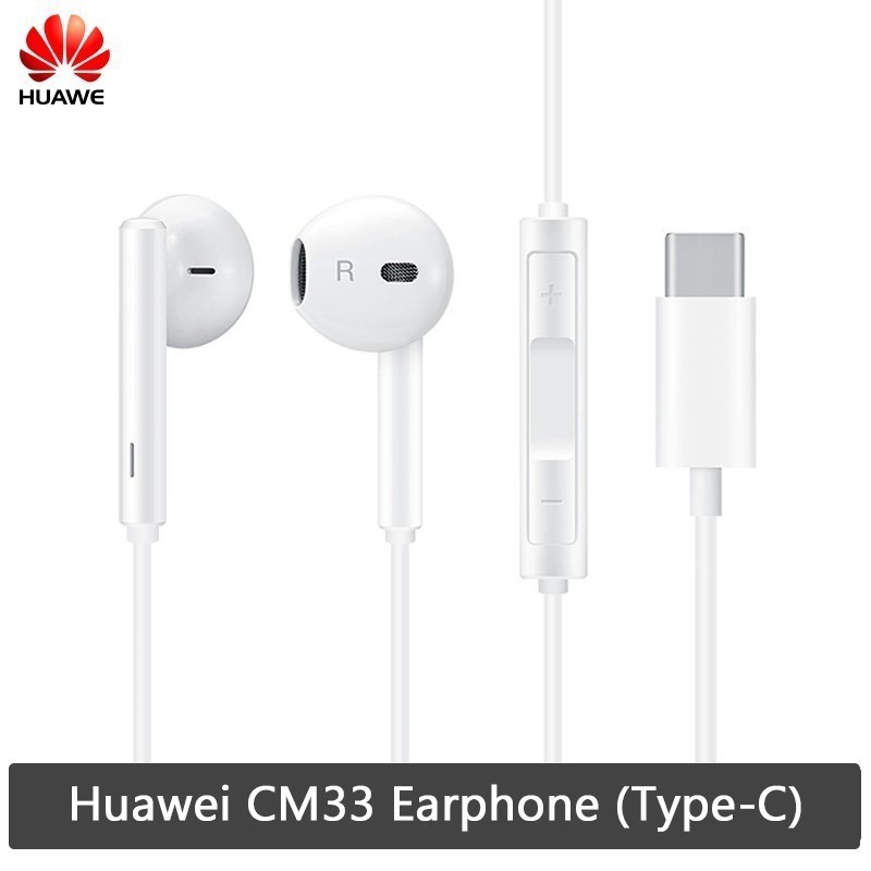 ของแท้ 100% HUAWEI CM33 หูฟังอินเตอร์เฟส Type-C ไมโครโฟน เสียงรอบทิศทาง HUAWEI P20 P30 P40 Pro MATE20 Type-C
