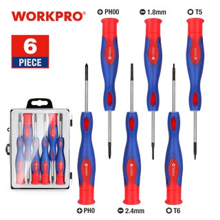 Workpro ชุดไขควงแม่เหล็ก ขนาดเล็ก สําหรับซ่อมแซมสมาร์ทโฟน 6 ชิ้น