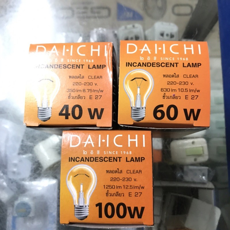 Dai-ichi หลอดไส้ขั้วเกลียว E27 40วัตต์60วัตต์100วัตต์200วัตต์💡หลอดไฟอบไก่ให้ความร้อนลูกนก
