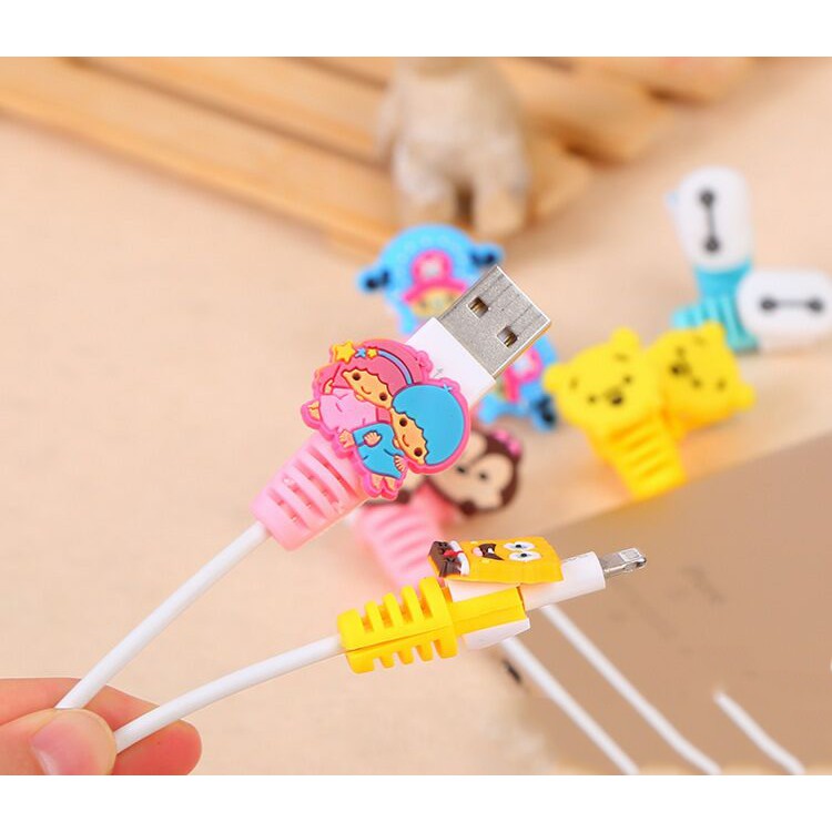 ★SALE พร้อมส่งทุกลาย★♥  เกลียวถนอมสายชาร์จ ลายการ์ตูน ป้องกันสายชาร์จหัก ตัวล็อคสายชาร์จ (1คู่ ) - รูปที่ 3