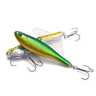 5Colors 6.5cm/17.2g Wings Sinking Pencil VIB Metal Plastic Hard Bait Bass With Sharp Hook Wobblers Bionic Bait 3D Eyes Artificial Sea Fishing Lure Pesca Outdoor Drag Boat Fishing Gear