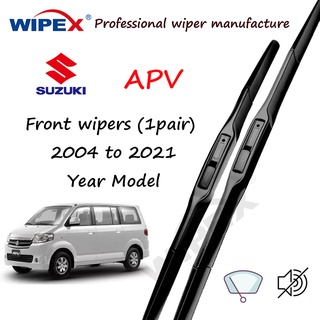 ใบปัดน้ําฝน ด้านหน้า 18+18 ชุด สําหรับ Suzuki APV ปี 2004 ถึง 2021 A P V ซิลิโคนไฮบริด จาก wipex