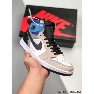 ลดราคา air jordan 1 AJ1 รองเท้าผ้าใบลําลอง ข้อสูง เหมาะกับการเล่นบาสเก็ตบอล สไตล์เรโทร คลาสสิก สําหรับผู้ชาย ผู้หญิง