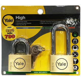 กุญแจ กุญแจคีย์อะไลท์ YALE BD50SS-50LSP2 50 MM 2 ตัว/ชุด