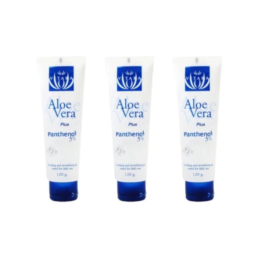 Vitara Aloe Vera Gel Plus Panthenol เจลว่านหางจระเข้ผสมเพนทีนอล ขนาดใหญ่ 120 กรัม แพ็ค 3 หลอด