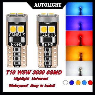 1 ชิ้น T10 Clear Light W5w Led Canbus ไม่มีข้อผิดพลาดหลอดไฟภายในรถยนต์ 194-501 6smd 3030 Led 12v มิเตอร์อ่านลิ่มใบอนุญาตไฟ