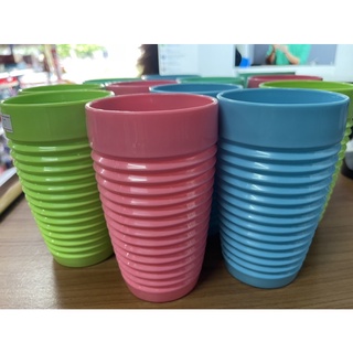 แก้วน้ำสีพลาสเทลน่ารัก สูง 14 ซม. กว้าง 4 ซม.  สีสวยสดใส