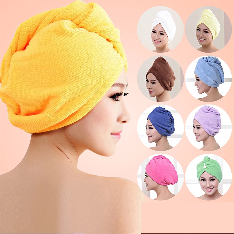 【Thicker】WomenBathroomSuperAbsorbentQuick-dryingmicrofiberBathTowelHairDryCap SalonTowel