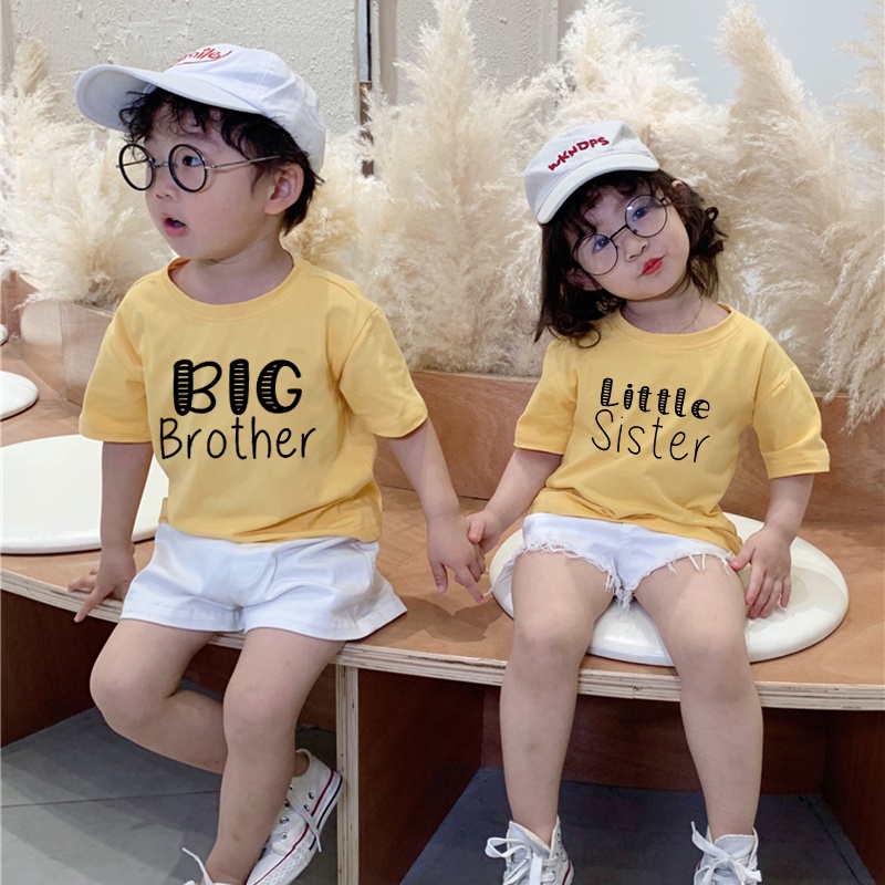 เสื้อยืดแฟชั่น Big/Little Brother Big/Little Sister สําหรับเด็ก
