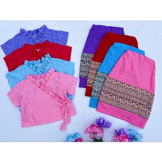 ✅สินค้าพร้อมส่ง✅ชุดไทยพื้นเมืองเด็ก ชุดพื้นเมืองล้านนาเด็ก 2-8 ปี #mon
