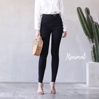 High waist skinny in black