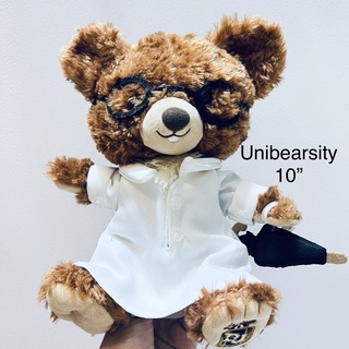 ตุ๊กตา ยูนิแบร์ซิตี้ #Unibearsity 10” ใส่ชุดขาว สวมแว่น ถือร่ม ขนนุ่มมากๆ ลิขสิทธิ์แท้ ป้าย Disney มีเม็ดถ่วง Bean bag