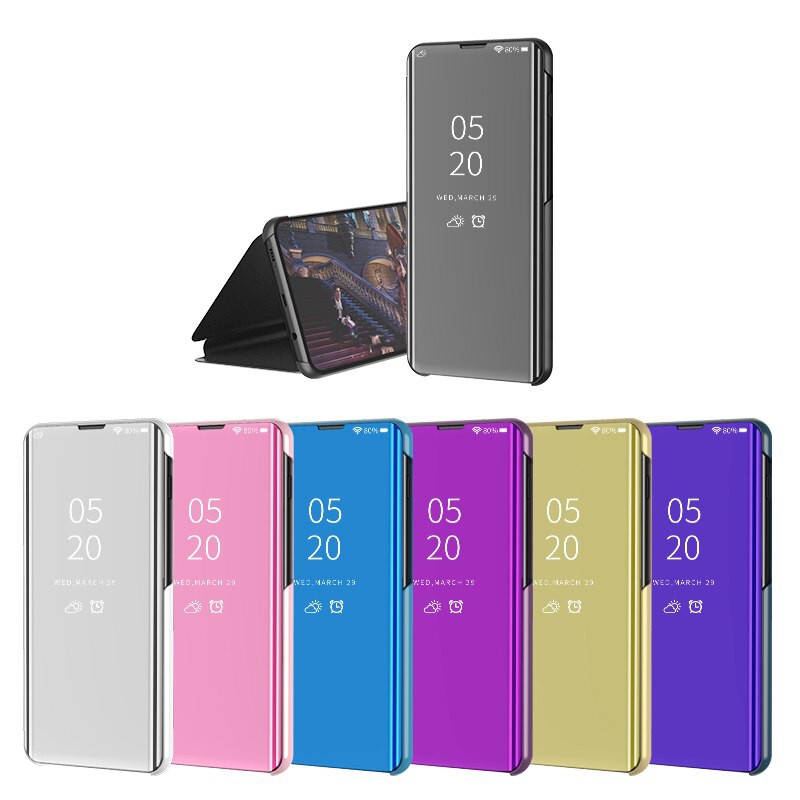 MobileWorld Huawei P40Pro, Nova3, 3i, 4, Nova 5, 5i, 5T Mirror View Flip Folio Phone Case Kickstand Stand PU Leather เคส
