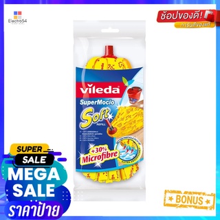 อะไหล่ม็อบไมโครไฟเบอร์หัวจุก VILEDA SUPER MOCIO SOFT 6 นิ้ว สีเหลืองREFILL MICROFIBER CORK MOP SUPER MOCIO SOFT VILEDA 6