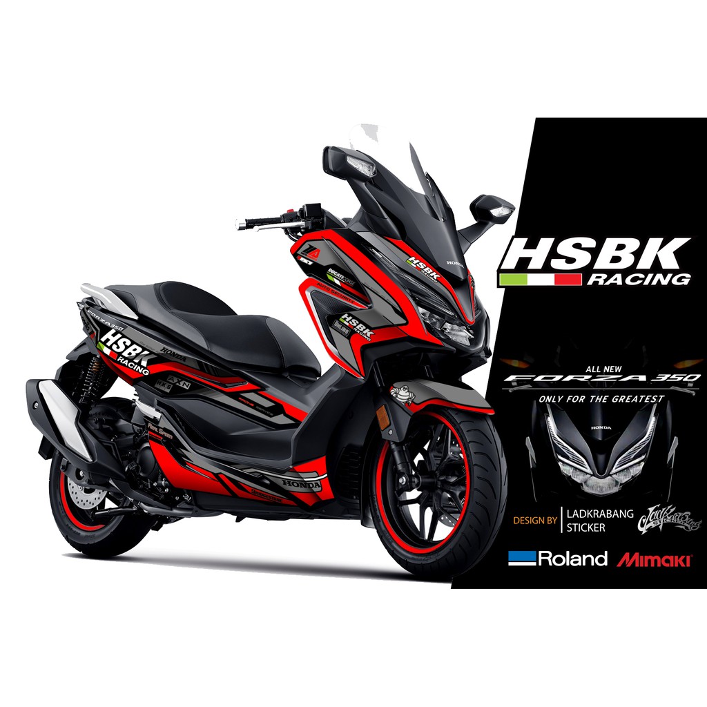 สติ๊กเกอร์แต่งลายรถ Honda Forza 350 ปี 2020 ลาย HSBK