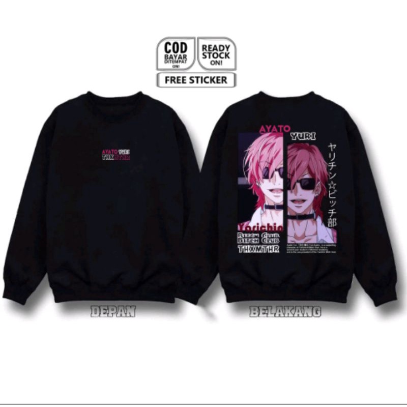 Crewneck SWETER AYATO YURI YURICHIN BITCH CLUB TAKASHI YUU KASHIMA GUESTRA FUJISAKI ANIME MANGA