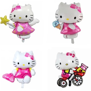 Hello Kitty ลูกโป่งฟอยล์รูปหัวแมวสําหรับตกแต่งปาร์ตี้วันเกิด