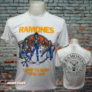 เสื้อวง RAMONES วงร็อค ไม่มีตะเข็บข้าง คอฟิต ป้ายUS เสื้อวินเทจ เสื้อร็อค เสื้อทัวร์ วงร็อคต่างประเทศ