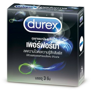 Durex Performa ถุงยางอนามัย ดูเร็กซ์ เพอร์ฟอร์มา 52.5 มม. 3ชิ้น/กล่อง