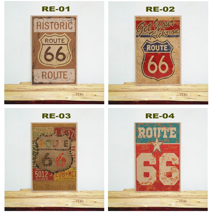 ภาพโปสเตอร์ไม้ แผ่นไม้ ป้ายไม้ ถนน route 66