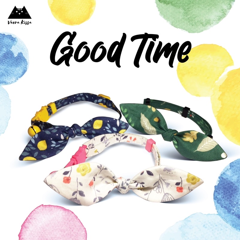 พร้อมส่ง ➡️ ปลอกคอนิรภัยแมว Handmade รุ่น Good Time