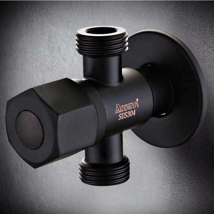 [ ลดอีก 20 บาท ] วาล์วลอย ก๊อกฝักบัว วาล์วสแตนเลส304 เคลือบดำ สต็อปวาล์ว 3 ทาง ทนทาน ไม่เป็นสนิม
