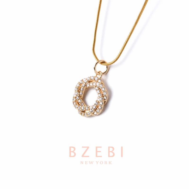 Bzebi สร้อยคอทองคํา 18k ไทเทเนียม จี้เพชร ป้องกันสนิม เครื่องประดับแฟชั่น สําหรับผู้หญิง สไตล์เกาหลี ของขวัญวันเกิด พร้อมกล่องพิเศษ 19n