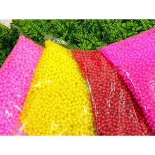 ลูกปัดพลาสติกทรงวงกลม สีทึบ 8มิล (1กก./ถุง)