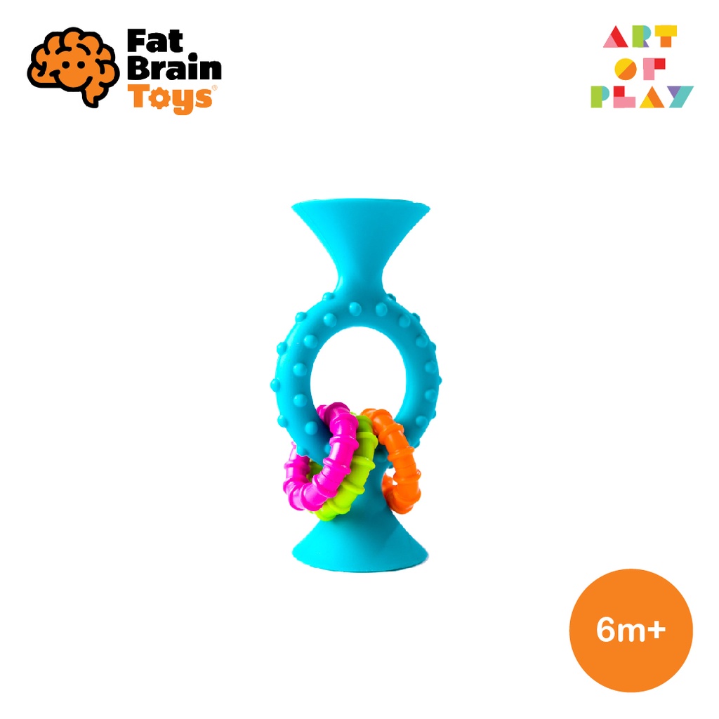 pipSquigz Loops (teal) - ของเล่นที่เป็นยางกัดได้จาก Fat Brain Toys เหมาะสำหรับอายุ 6 เดือนขึ้นไป