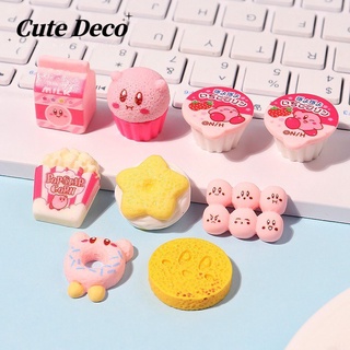 【 Cute Deco 】ขนมขบเคี้ยว สีชมพูน่ารัก (9 แบบ) คุกกี้เคอร์บี้ / ไข่เจียวดาว / ชาร์มคาร์บูเรเตอร์นม / Crocs ปุ่มน่ารัก / Jibbitz Croc รองเท้า DIY / วัสดุเรซินเสน่ห์ สําหรับ DIY