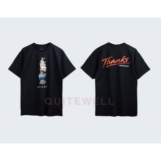 เสื้อยืดโอเวอร์ไซส์QW_T_80-1 THANKS BLACK ดำS-3XL