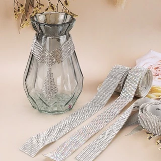 เทปสติกเกอร์ พลอยเทียม AB มีกาวในตัว สําหรับตกแต่งรถยนต์ DIY
