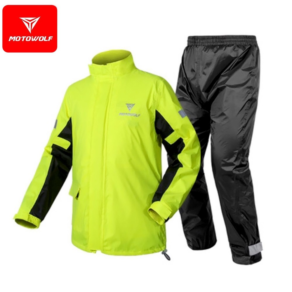 Telecorsa Motowolf Rainwear Rainwear with Pants MDL0401 Model RAIN-COAT-Waterproof-Motorbike- Pants-K1A-RI
