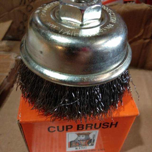 แปรงลวดถ้วย 3 นิ้วสําหรับเหล็กประเภทมาตรฐาน 0.75 x M10 P-1.25 ขนาด 3 นิ้ว