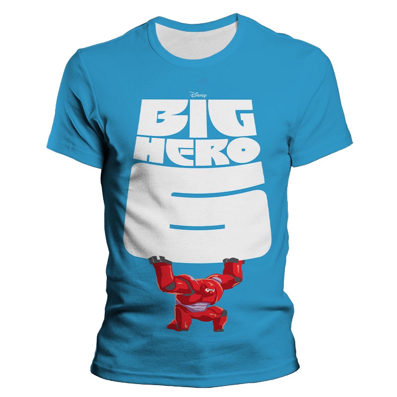 Cartoon Anime Big Hero 6 Hiro Baymax 3D Print T Shirt Men Women Cool Fashion Short Sleeve Casual Tops Tee