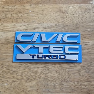 โลโก้ HONDA CIVIC VTEC TURBO ตัวหนังสือฝาท้าย (จำนวน 2 ชิ้น)