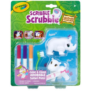 Crayola Scribble Scrubbie Safari Rhino&amp;Hippo ชุดระบายสีสัตว์ป่าแรดและฮิปโป