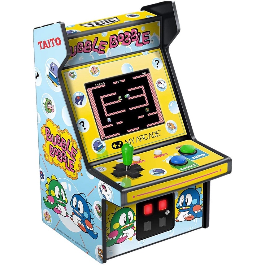 ตู้เกมส์ย่อส่วนMy Arcade Micro Player Mini Arcade Machine:BuBBle Bobby Video Game,Fully Playable, 6.75 Inch Collectible,