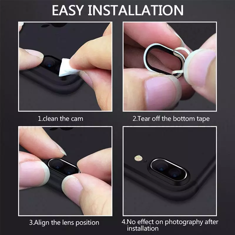 แหวนครอบเลนส์กล้อง สำหรับ Compatible For iPhone X 7 8 Plus