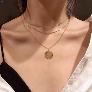 สร้อยคอ จี้ทรงกลม สีทอง สไตล์เกาหลี