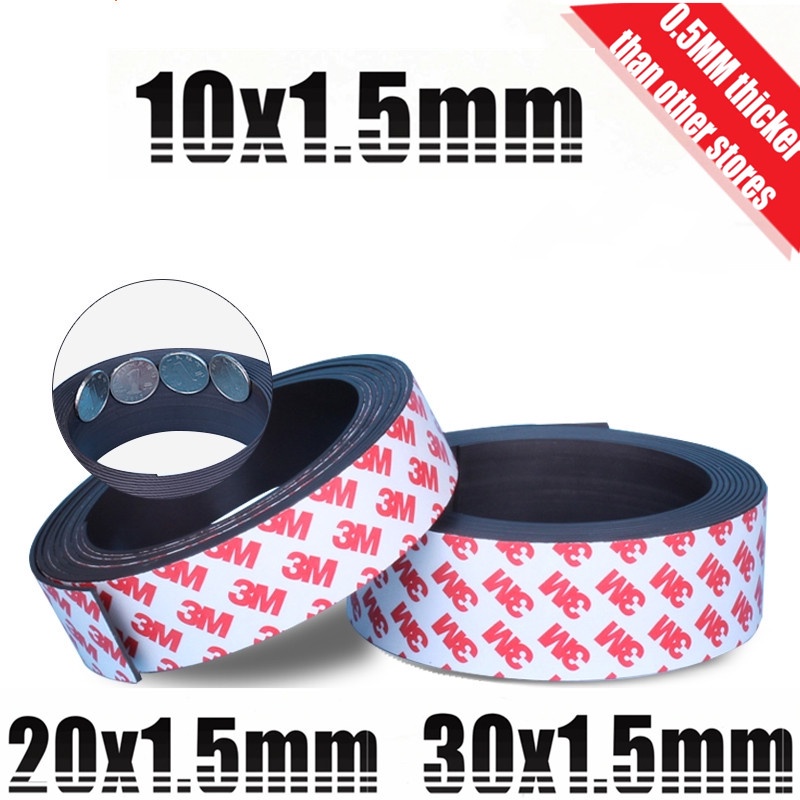 เทปแม่เหล็กยืดหยุ่น หนา 1.5 มม. กว้าง 10/15/20/30/40/50 มม. สําหรับงาน DIY และงานช่าง