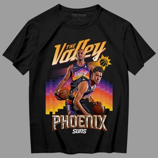 การพิมพ์ฝ้ายเสื้อยืดบาสเก็ตบอล พิมพ์ลายกราฟฟิก Nba Phoenix Suns The Valley Pixel Player สไตล์วินเทจS-4XL