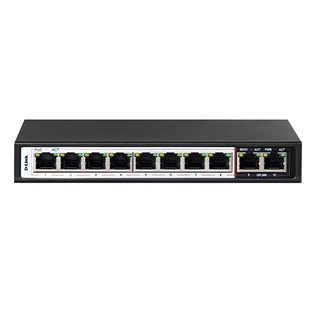 D-LINK (DES-F1010P-E) Switching Hub 8 Port POE + 2 Port Uplink (7")